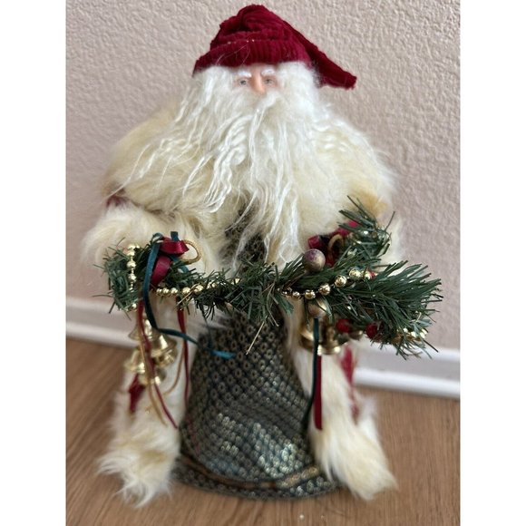 Vintage 16”‎ Santa Claus St. Nicolas￼ Christmas Tree Topper Decor Red/Green